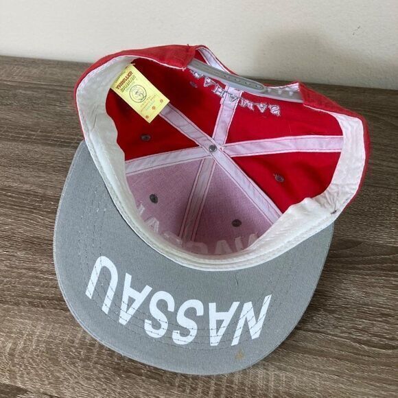 Nassau Bahamas Hat Cap Snapback Mens One Size Embroidered Adjustable Beach Red - Picture 3 of 12